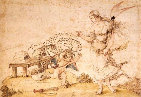 Albrecht Dürer-- Cupid the Honey Thief (1514)
